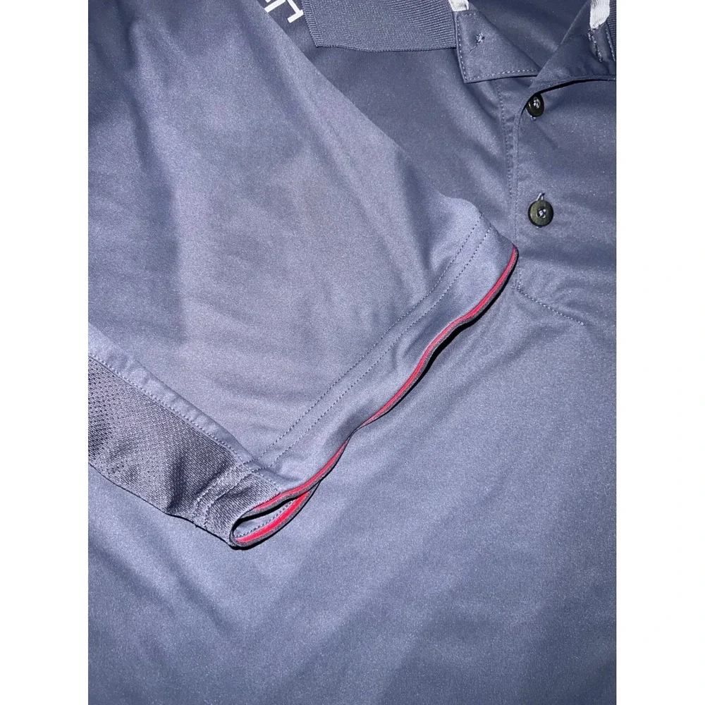 Adidas Golf ClimaCool Polo Shirt Mens XL Navy Blue Geometric Shoulder Graphic